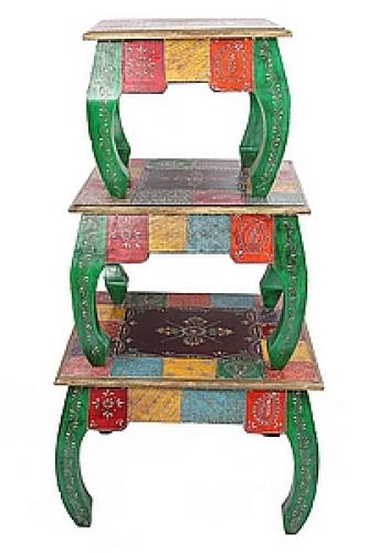 Стол набор из 3-х дерево роспись  №179