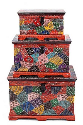 Сундук дерево роспись набор из 3-х  №11