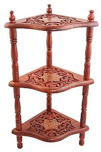 Этажерка резная дерево 3-х ярусная №61