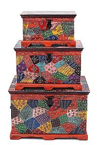 Сундук дерево роспись набор из 3-х  №11