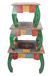 Стол набор из 3-х дерево роспись  №179